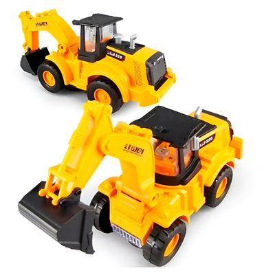 Brinquedo Escavadeira Trator Criança Luz Miniatura Infantil - Brinquedo Educativo e Divertido