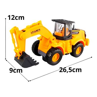 Brinquedo Escavadeira Trator Criança Luz Miniatura Infantil - Brinquedo Educativo e Divertido