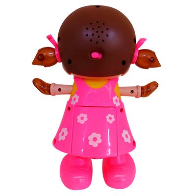Brinquedo Boneca Dança Canta Luzes e Sons Vestido Rosa