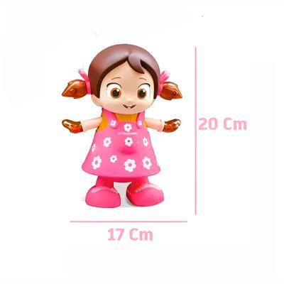 Brinquedo Boneca Dança Canta Luzes e Sons Vestido Rosa