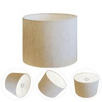 Cúpula Abajur E Luminária Cilíndrica Vivare Cp-7014 ø35x21cm - Bocal Nacional Rustico-bege