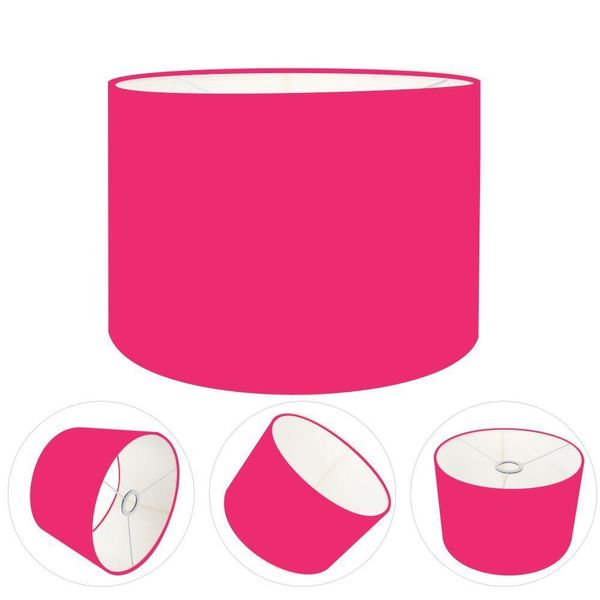 Cúpula Abajur Cilíndrica Cp-7017 ø40x21cm Rosa Pink