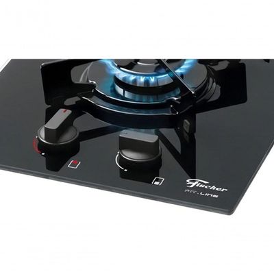 Fogão Cooktop Com Alimentação Gás Fischer Preto 2 Queimadores Bivolt