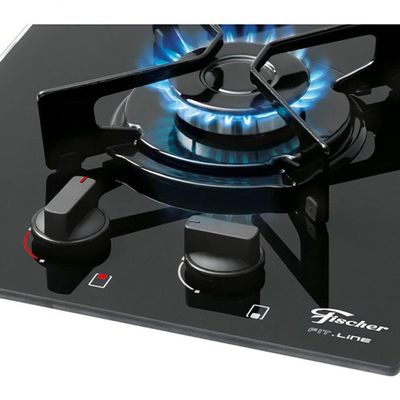 Fogão Cooktop Com Alimentação Gás Fischer Preto 2 Queimadores Bivolt