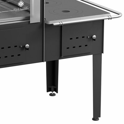 Forno Acoplado A Lenha Preto Chapa De Ferro Fundido N°01 Dir