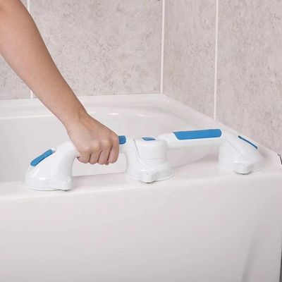 Barra Apoio Tripla Suporte Banheiro Deficiente 2 Em 1 Ventosas Resistente Alca Banho Idoso Ventosa Articulada Portatil