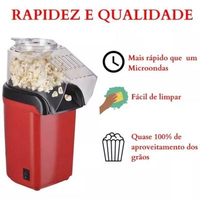 Pipoqueira Eletrica Retro Cinema Em Casa Com 110v Vermelha