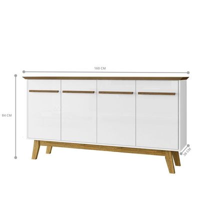 Aparador Buffet Opala Cinamomo Com Branco - Bechara