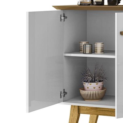 Aparador Buffet Opala Cinamomo Com Branco - Bechara