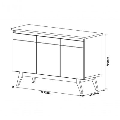 Buffet Classic 3 Portas Off White - Imcal Móveis