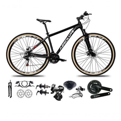 Bicicleta Aro 29 Absolute Nero 5 Câmbios Shimano Altus 24v Freio Hidráulico Garfo C-trava preto Tam: 17