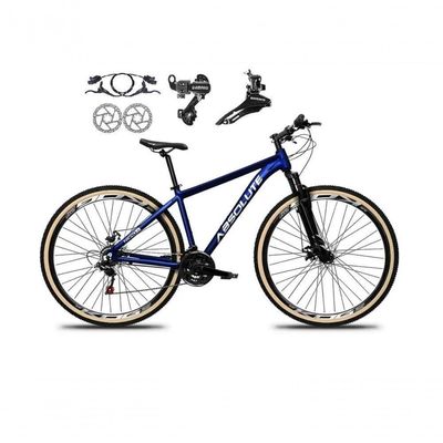 Bicicleta Aro 29 Absolute Nero 5 Alumínio 24v Câmbios Shimano Freio A Disco Hidráulico Azul Tam: 19