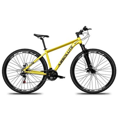 Bicicleta Aro 29 Absolute Nero 5 Alumínio 21v Freio A Disco Garfo Suspensão Mountain Bike amarelo Tam: 17