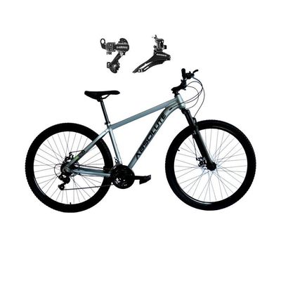 Bicicleta Aro 29 Absolute Nero 5 Alumínio 21v Câmbios Shimano Freio A Disco Mountain Bike cinza Tam: 13.8