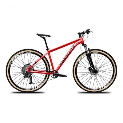 Bicicleta Aro 29 Absolute Nero 5 12v Hollowtech K7 Freio Hidráulico Garfo Trava No Guidão vermelho Tam: 17