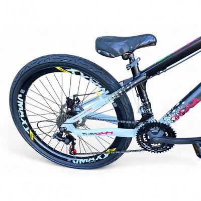 Bicicleta Aro 26 Vikingx Tuff Câmbios Shimano 21v Freeride Freio A Disco Aro Vmaxx Pneu Flame preto-branco X44