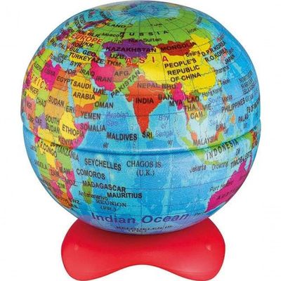 Apontador Globo Terrestre Mapa Mundi 1 Furo Maped Cores Aleatório