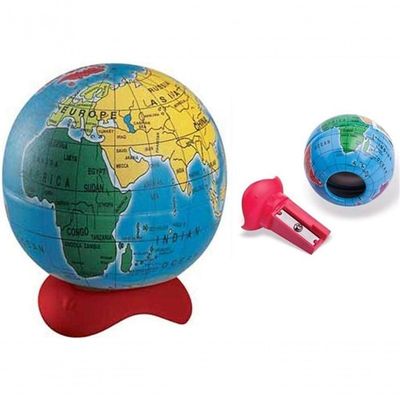 Apontador Globo Terrestre Mapa Mundi 1 Furo Maped Cores Aleatório