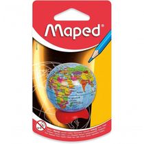 Apontador Globo Terrestre Mapa Mundi 1 Furo Maped Cores Aleatório