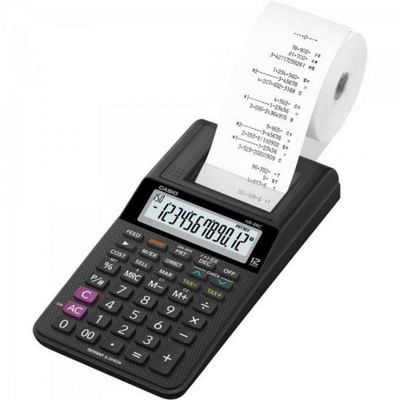 Calculadora Com Bobina 12 Dígitos Hr-8rc-we-b-dc Preta Casio.