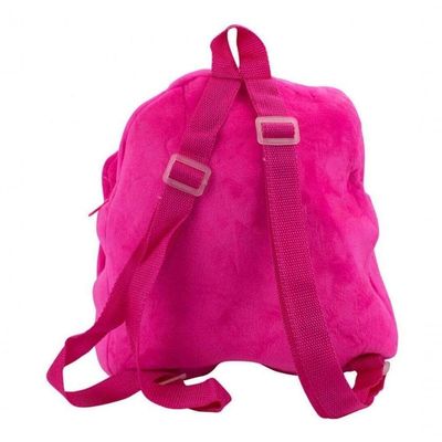 Mini Mochila Infantil Rosa Sereia Pelúcia 31x28cm