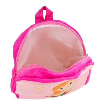 Mini Mochila Infantil Rosa Sereia Pelúcia 31x28cm