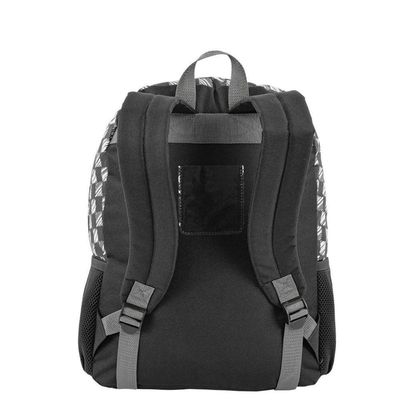 Mochila Costas Infantil Juvenil Grande Escolar Menino Skate Preto Branco Sestini