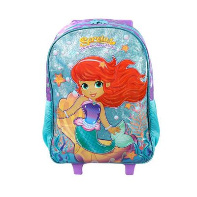 Mochila De Rodinhas Escolar Sereia Encanto Dos Mares