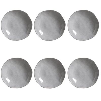 Conjunto De Pratos Fundos 06 Peças Orgânico Concreto Porto Brasil