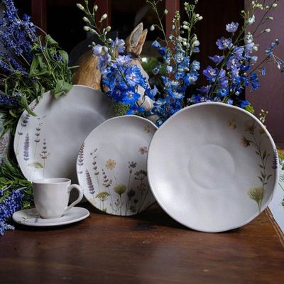 Conjunto De Pratos Fundos 06 Peças Orgânico Lavanda Porto Brasil