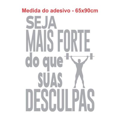 Adesivo De Parede Decorativo Com Frase Para Academia Cor Preto