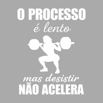Adesivo Parede Motivacional Processo Lento Academia 75x95cm Branco Cor Preto