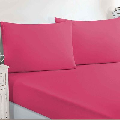Jogo De Cama Malha Lençol 100% Algodão Gran Moratta 3 Peças Queen - Pink