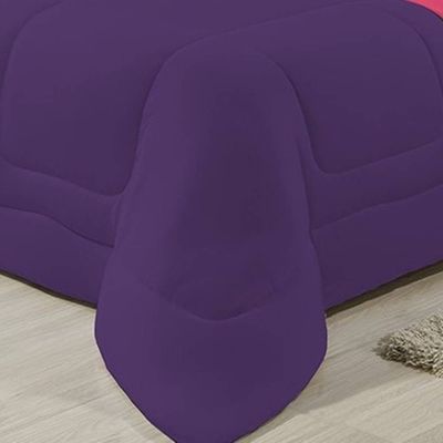 Edredom Dupla Face 100% Algodão Malha King Gran Moratta 01 Peça - Pink/ Roxo