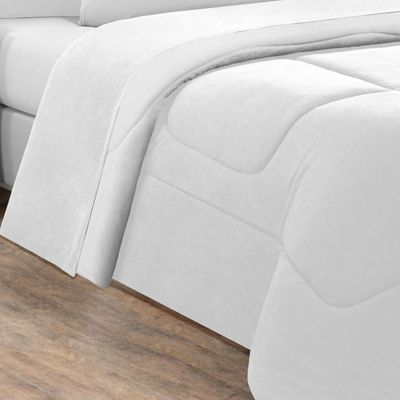 Edredom Malha 100% Algodão Gran Moratta 1 Peça Queen - Branco/Branco