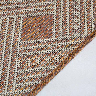 Tapete Passadeira Sisal 1,00m x 66cm Base Antiderrapante Para Corredor Cozinha Quarto Sala - Terracota - 87% polipropile