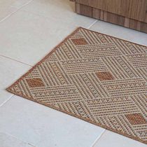 Tapete Passadeira Sisal 1,00m x 66cm Base Antiderrapante Para Corredor Cozinha Quarto Sala - Terracota - 87% polipropile