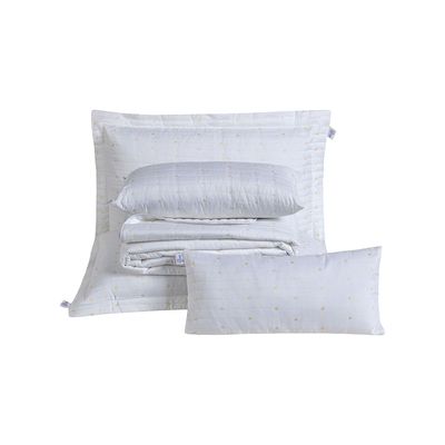 Kit Cobre Leito Casal Padrão + Almofada 5 Peças Bordado Urbany Hipercal 400 Fios 100% Poliéster - Branco
