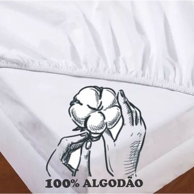 Jogo de Lençol Queen Mirante 100% Algodão 3 Peças - Branco