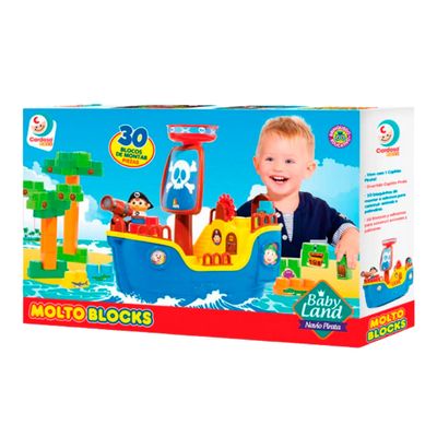 Blocos de Montar Baby Land Navio Pirata 30 Blocos - Cardoso
