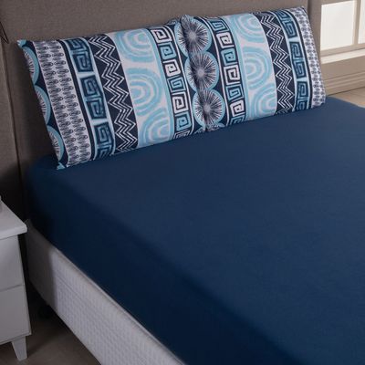 Jogo de Cama Lençol Sonho Bom Casal em Malha Algodão 3 Peças - Marinho - 100% Algodão