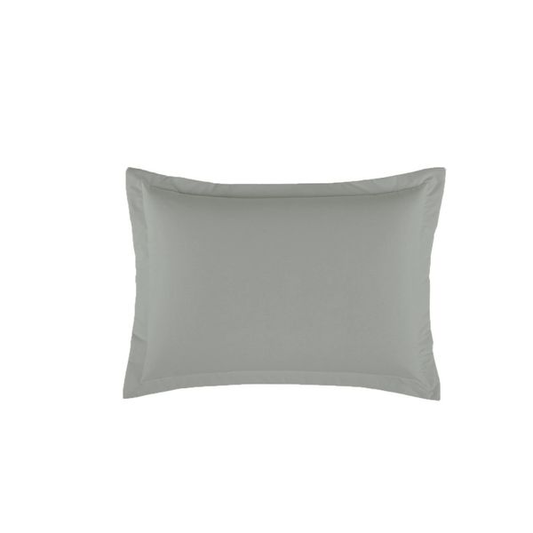 Porta Travesseiro Dia A Dia 1 Peça 70cm x 50cm 80% Algodão / 20% Poliéster Percal 140 Fios - Cinza