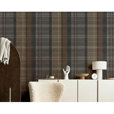 Papel de Parede Botany House Xadrez Bege 15567