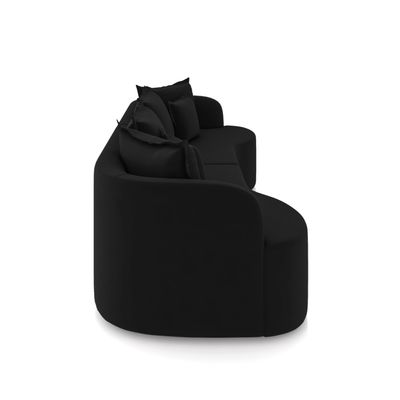 Sofá 4 Lugares Orgânico Living 250cm Mersa Veludo Preto K01 - D'Rossi