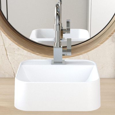 Cuba de Apoio Quadrada Para Banheiro Lavabo C01 QA31W Branco Matte Fosca - Lyam