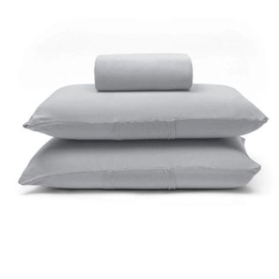 Jogo de Cama Buettner Casal Malha Basic Liso 3 Peças Prata