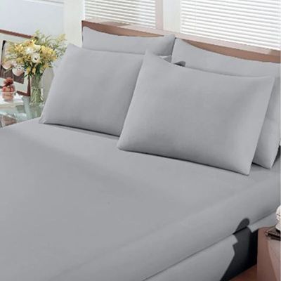 Jogo de Cama Buettner Casal Malha Basic Liso 3 Peças Prata