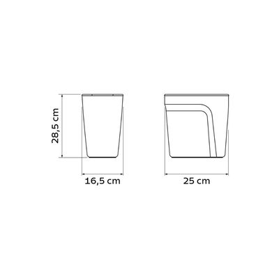 Lixeira Tramontina Compact em Polipropileno Cinza com Tampa Basculante 8,5 L