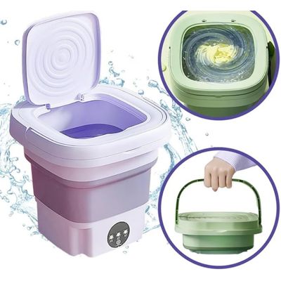 Mini Maquina De Lavar Roupas Dobrável 6,5 Litros Verde