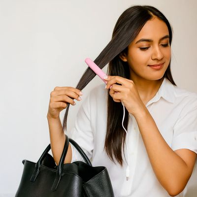 Mini Chapinha Prancha Alisadora de Bolsa Rosa